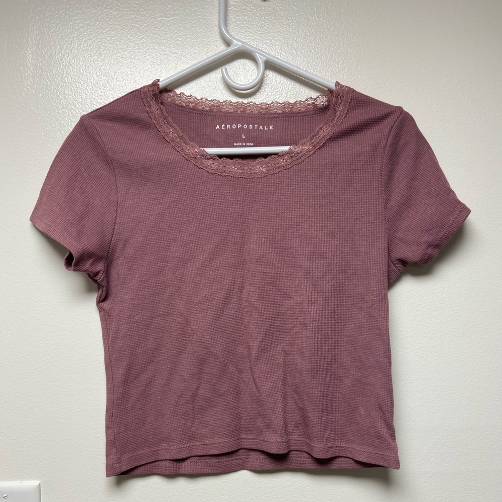 Aeropostale Lace-Lined Crop Top